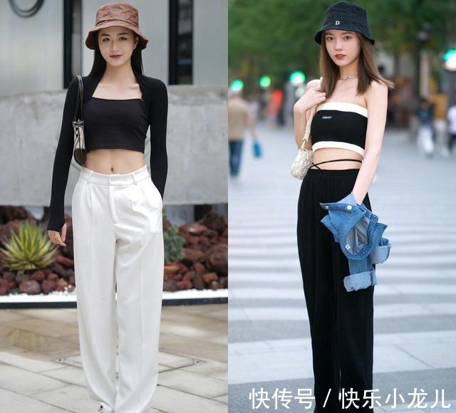 露脐装|漂亮的女生真会穿!看她们的街拍穿搭,又美又飒,简约时髦气质好