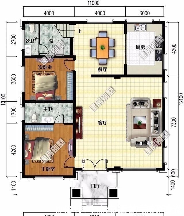 卧室|宽11米左右的农村简欧别墅，外观美布局赞，老家生活乐悠悠！