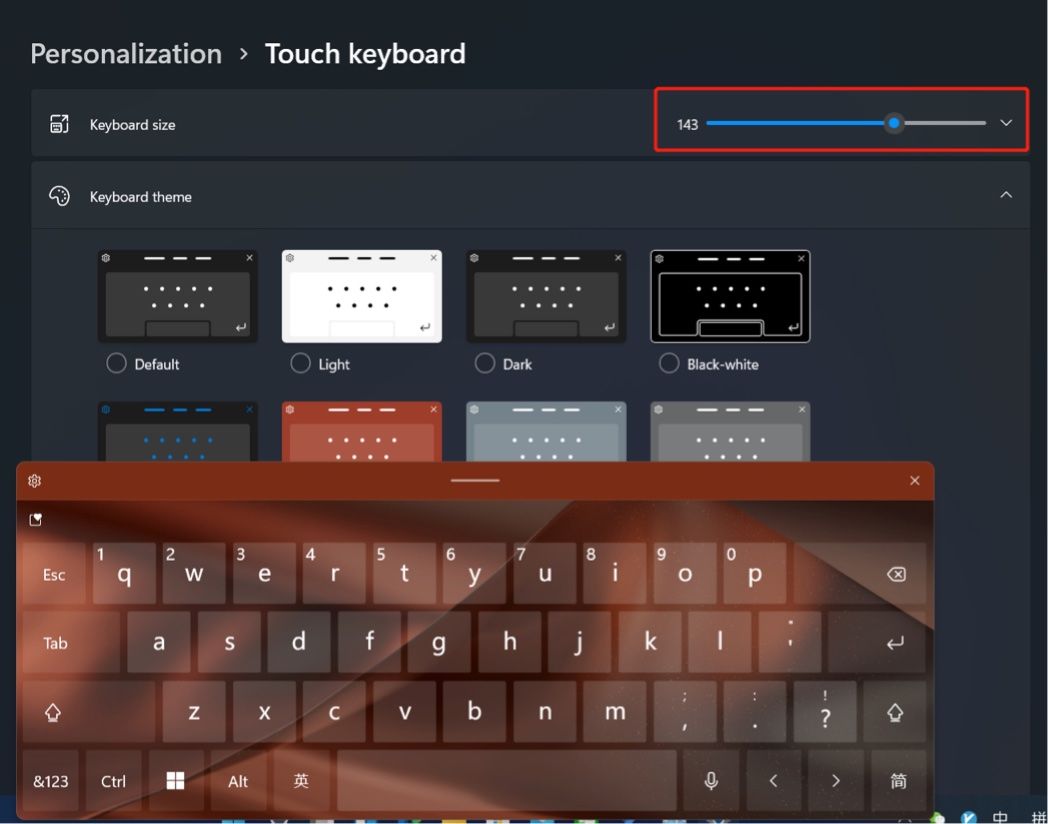 wind|微软 Win11 启用内置触摸键盘体验：支持多彩颜色和主题定制