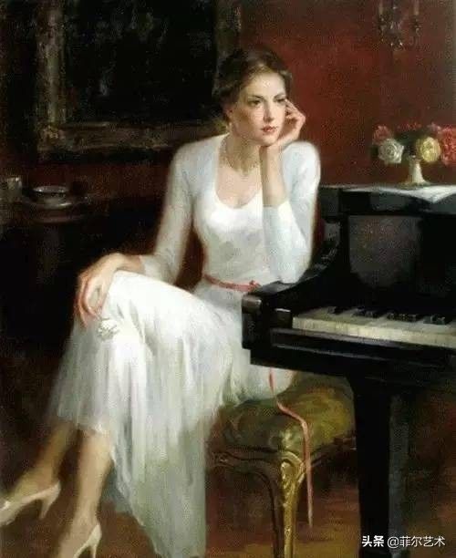 美女|美国华裔画家凯文·雷画的油画中美女！好美