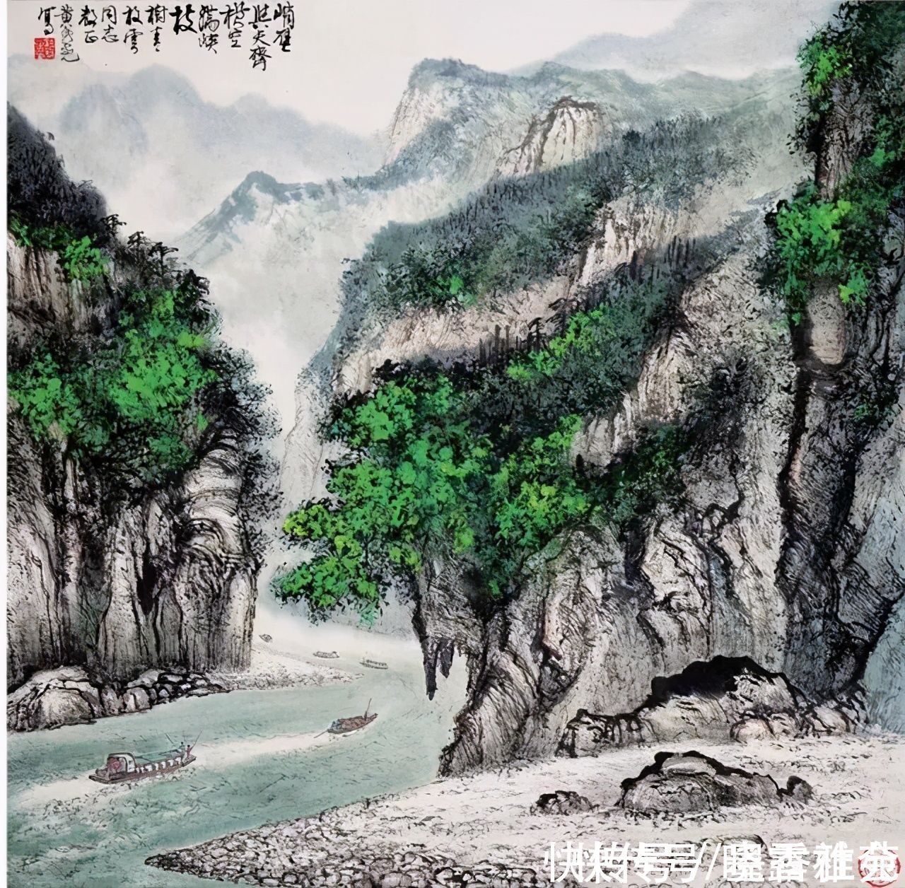 山水画$当代国画大师黄纯尧精品山水画作品欣赏