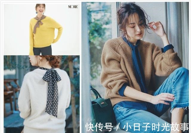 衬衫 穿得最多的毛衣,今年冬天流行叠搭“飘带衬衣”,精致优雅又洋气!