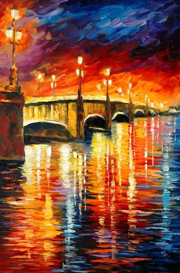 leonidafremov&现代印象以色列画家leonid afremov调色刀创作的缤纷炫丽油画