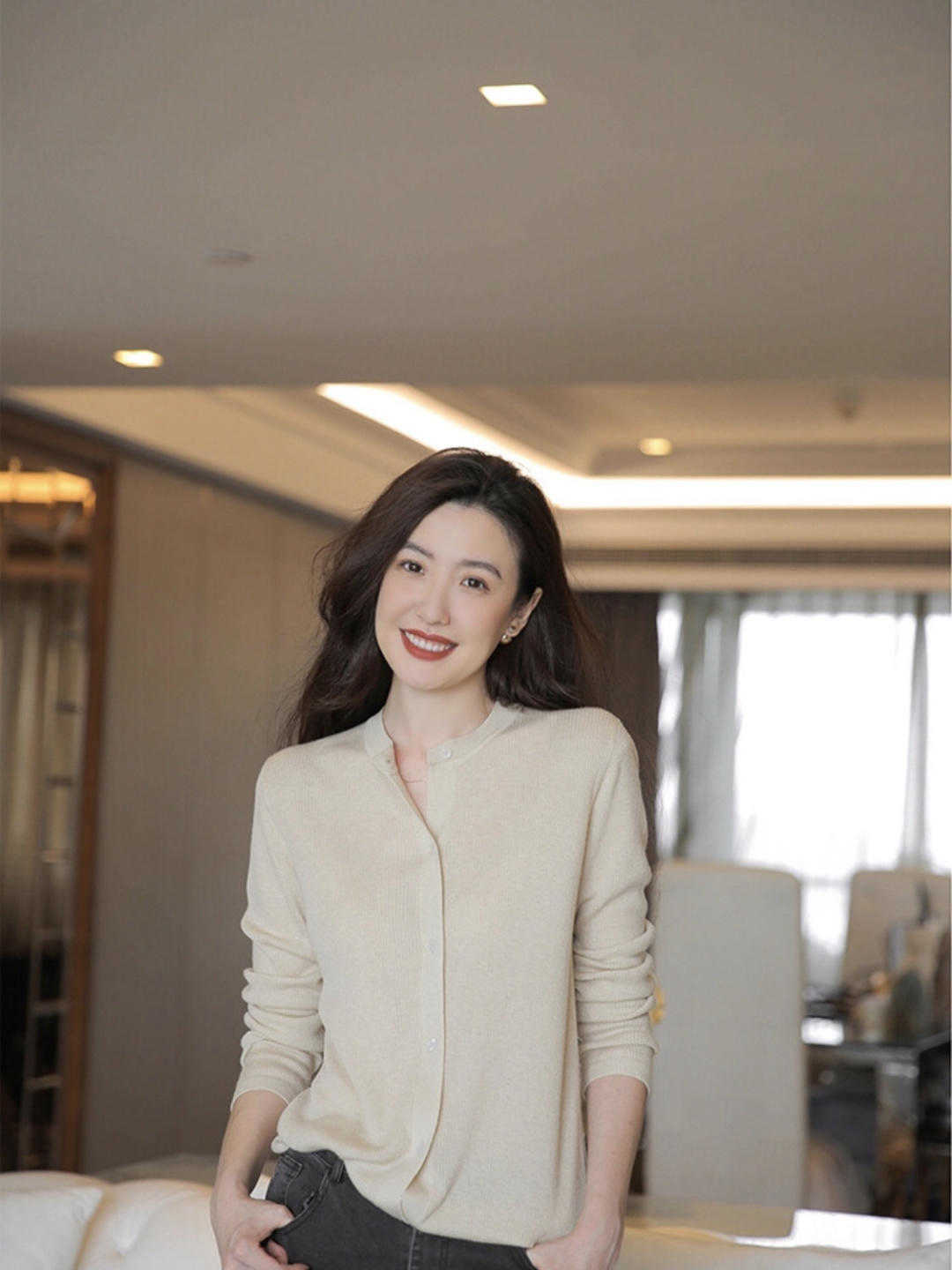 西装裤 要想文艺温婉并存,选择针织开衫啊!文艺清新温婉知性