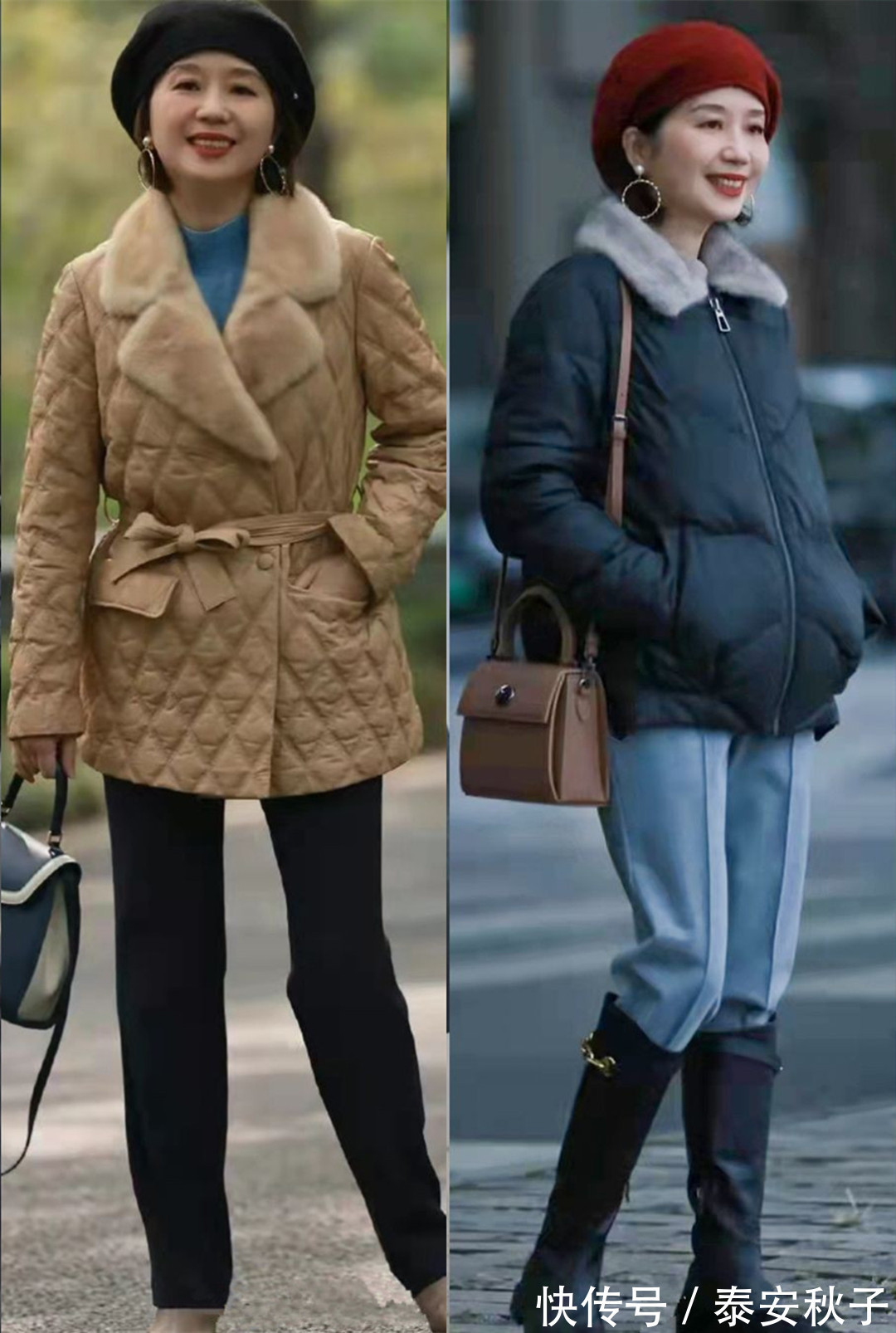 羽绒服|50岁的女人少穿“奶奶装”!学中年“大妈”这样搭:时髦又显高级