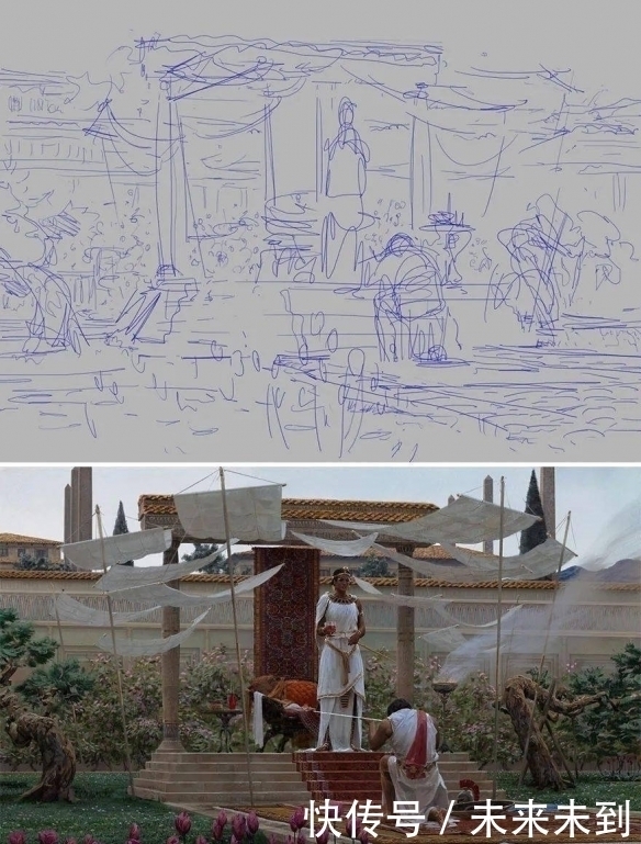 画作&画师们分享草稿和成品,省略“一点点”细节,完全是两种样子