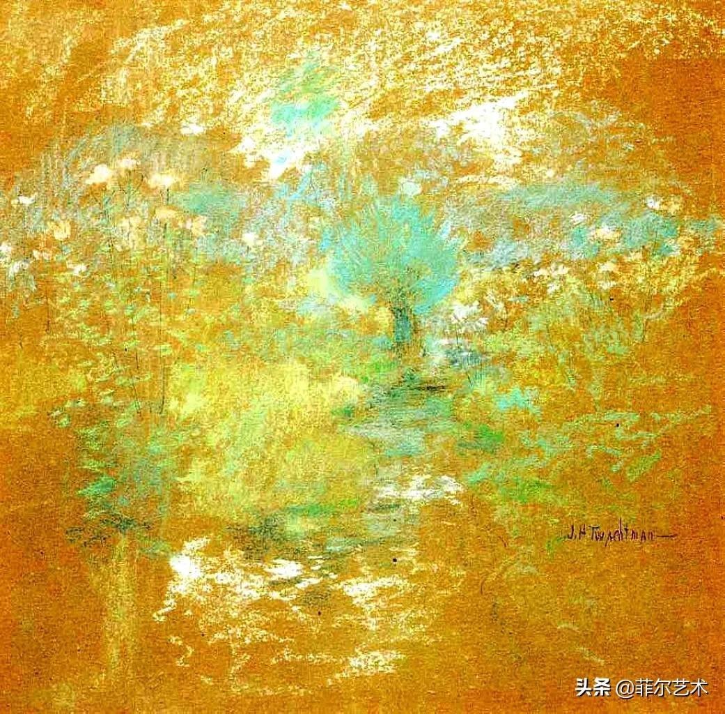 构图#这幅油画作品有着独特精致的构图,以及柔美优雅并带有诗意的风景