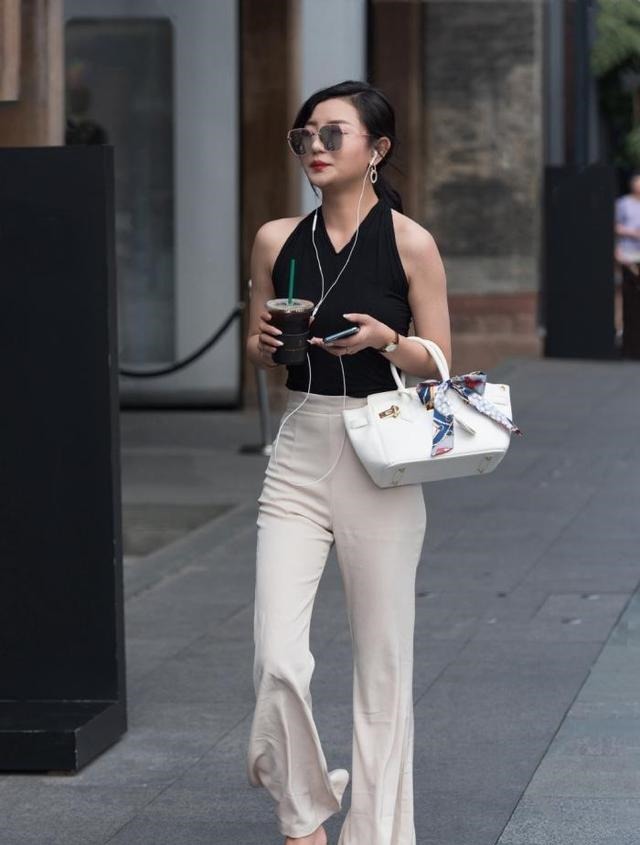 蕾丝 气质女生的喇叭裤穿搭,时髦大方显气质,值得借鉴