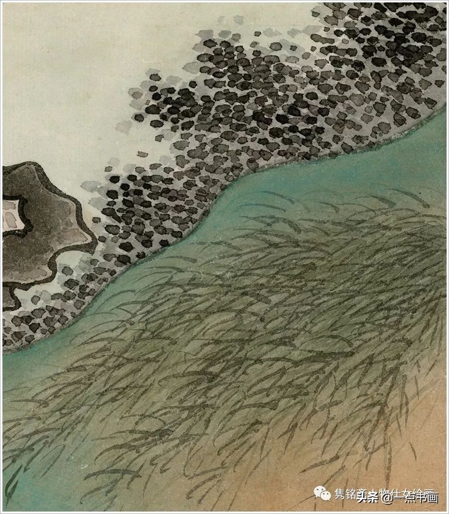 赭墨|《蕉下抚琴图》工笔画法示范