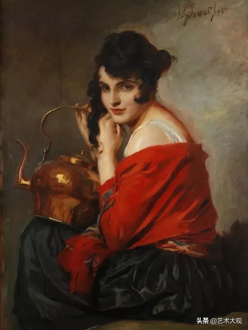 欧洲&风韵迷人的欧洲女郎德国画家利奥波德人物油画欣赏