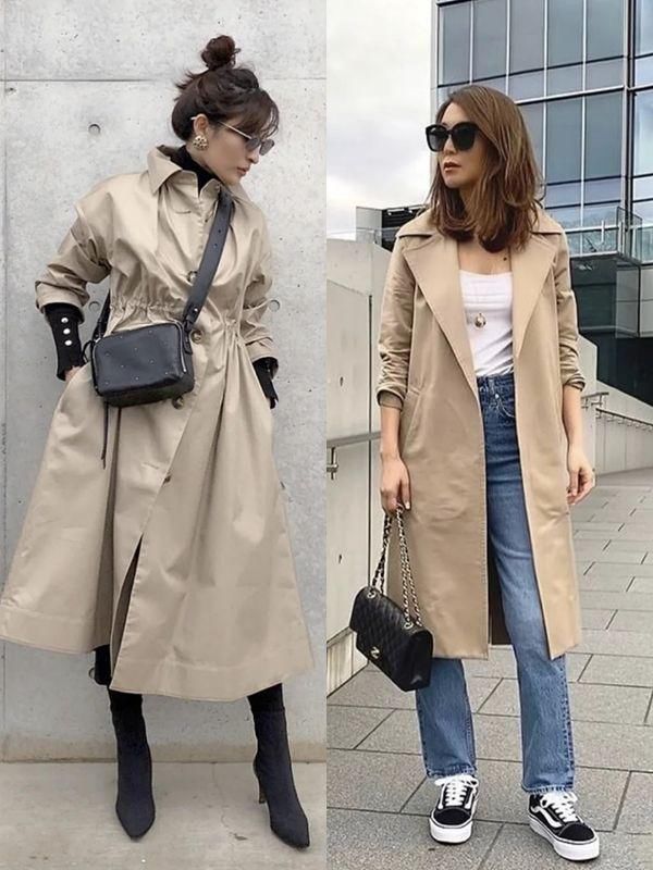 卡其色风衣的N种搭配，矮个子日本博主私服示范，提升衣品很简单