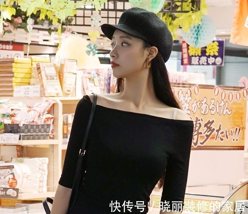 小可爱们|肩膀好看的女生多穿一字肩连衣裙,精致时髦显高级,秒变撩人女神