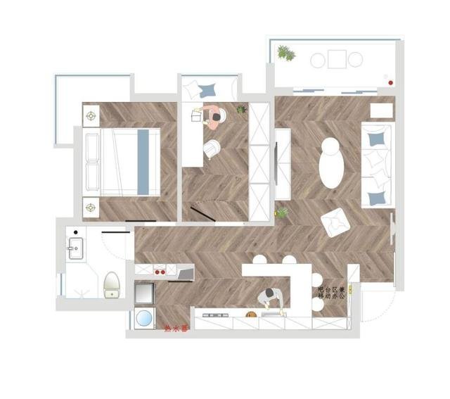 二居室|67平现代二居室,白色来定位整个空间在精致中尽显优雅