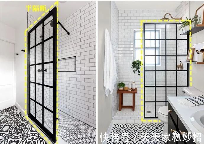 隔断|卫生间要是做淋浴房,我打算用这种,平开门、田字格,颜值打满分