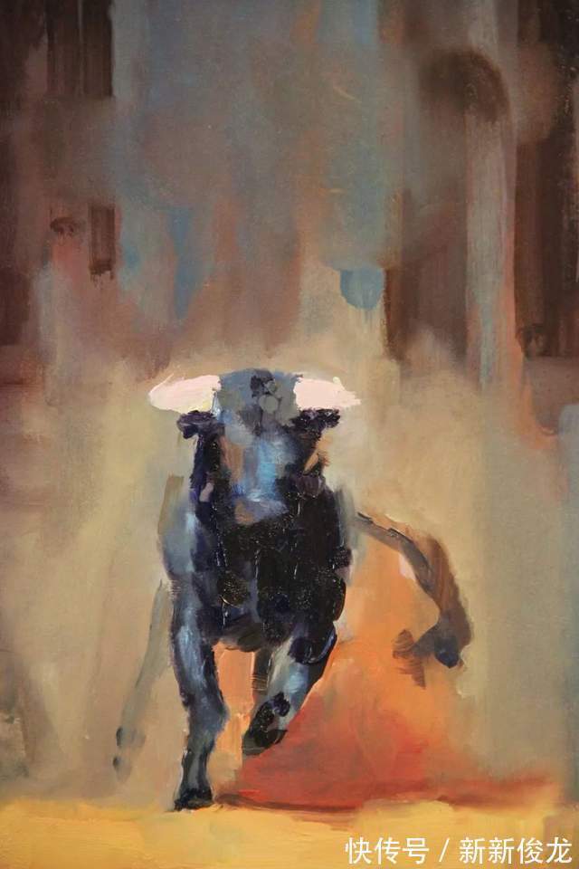 画家@她以生动、动感和现代的笔触,描绘画面