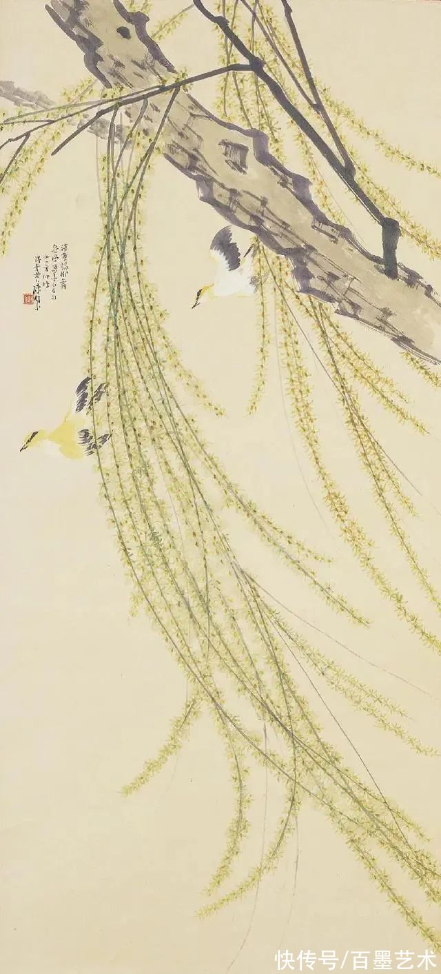 郑午昌@春风拂柳，春意浓！大师笔下的春柳太美了