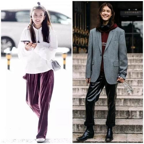 穿卫衣时一定要这样搭，配阔腿裤“显高显瘦”，时髦精最爱