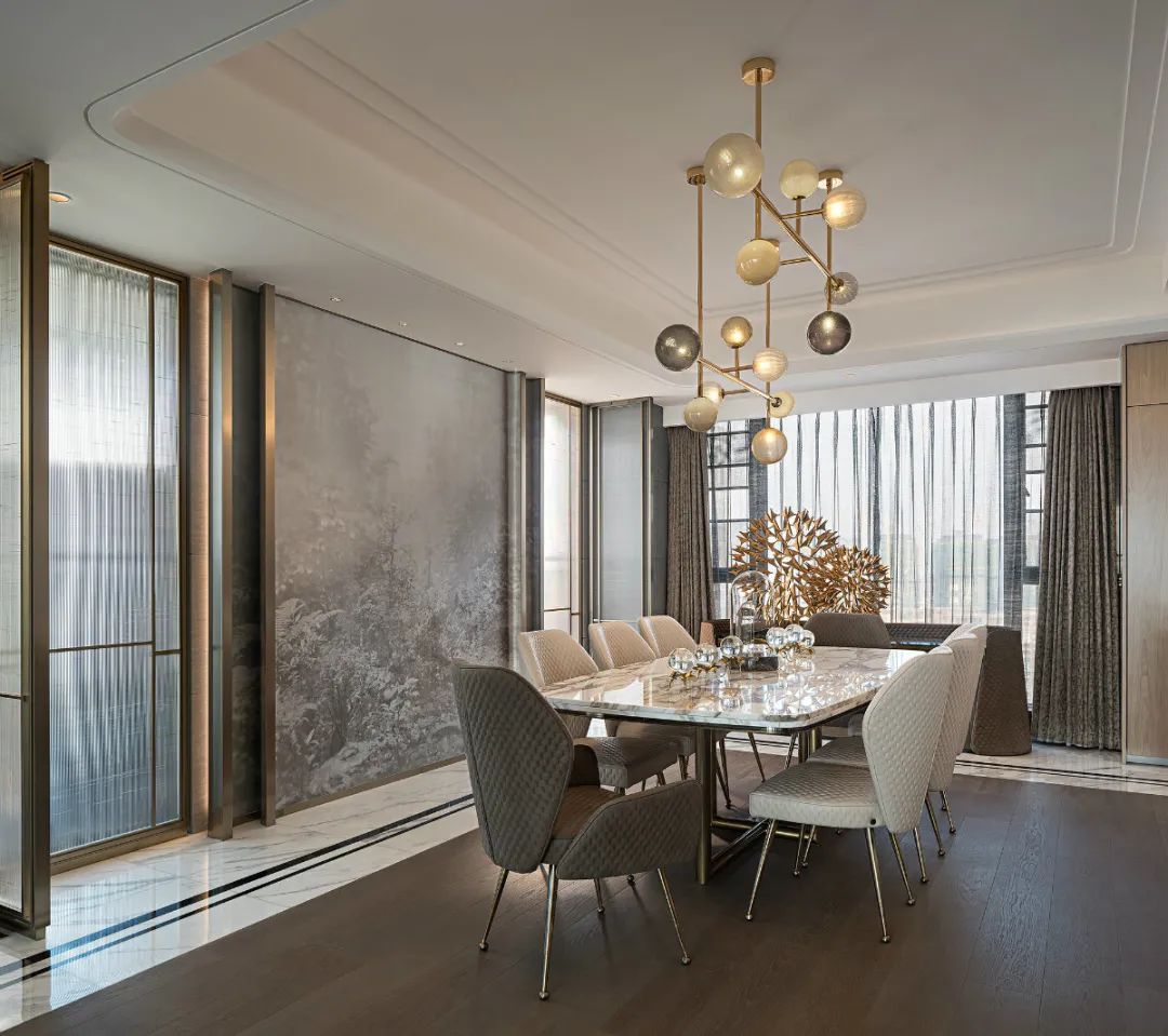 优雅|374㎡现代大平层，华丽时尚的空间，朴素质感好高档