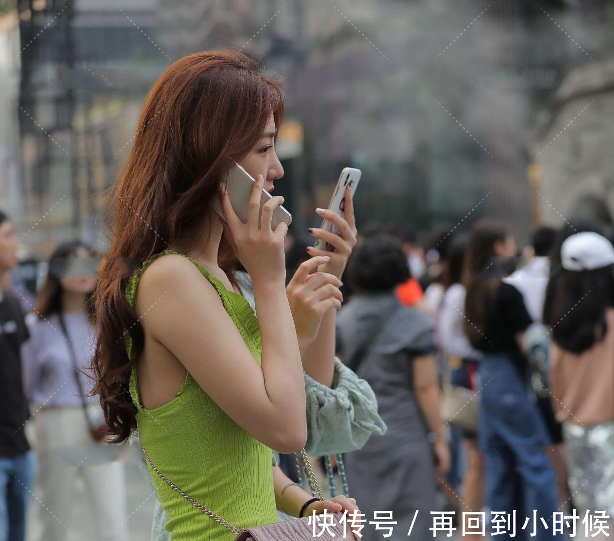 针织裙|荧光绿修身针织裙,花边装饰,更显青春感,减龄又时尚