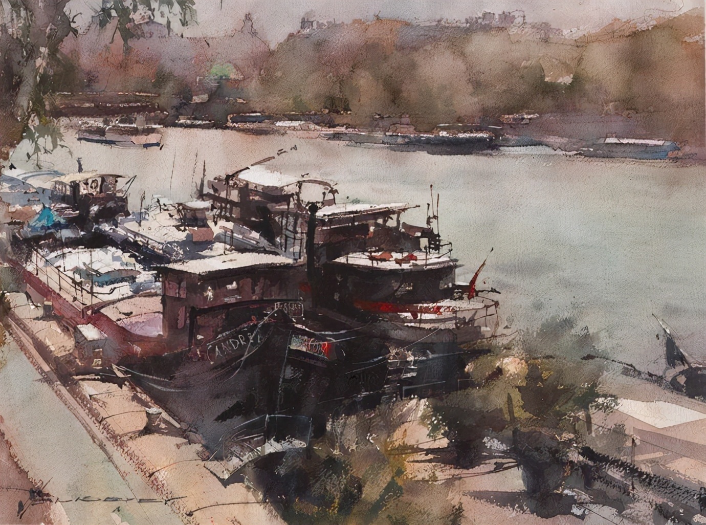 弗拉迪斯拉夫!印象水彩/美国当代艺术家弗拉迪斯拉夫水彩作品