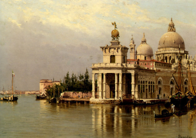 威尼斯@捷克斯洛伐克美女画家安东妮塔的建筑风景画,唯美!