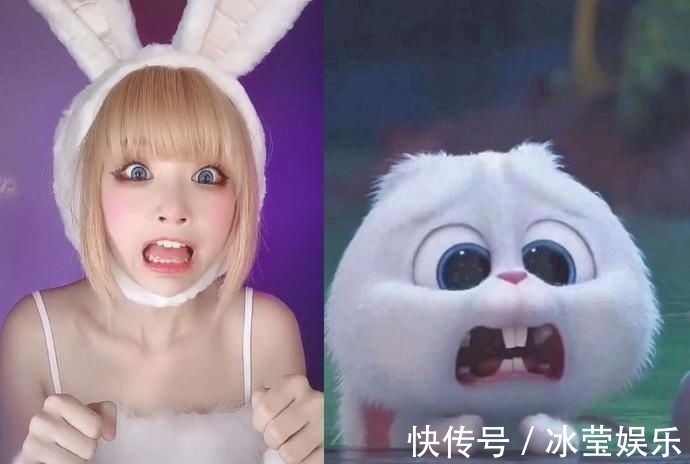 二次元|小姐姐模仿二次元小白兔,模仿兔牙很形象,萌萌哒超可爱