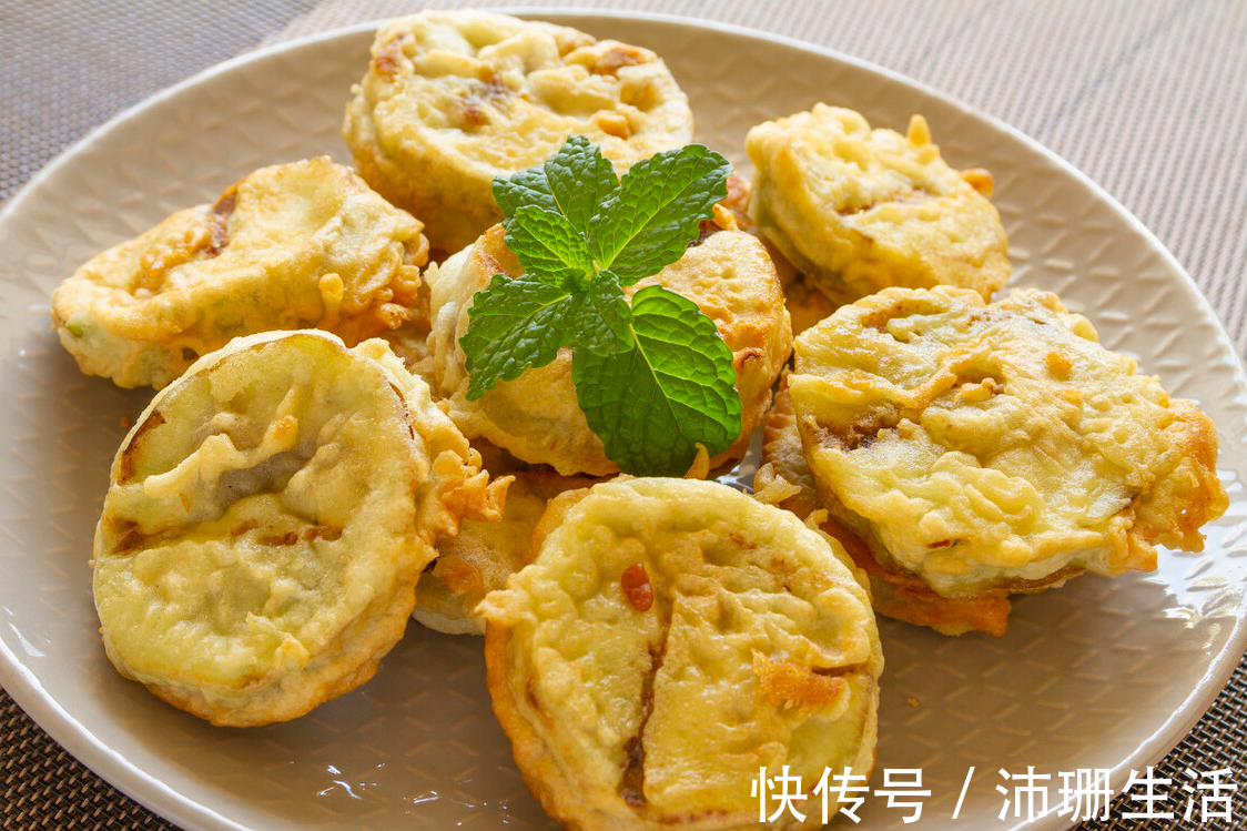 茄盒|炸茄盒，面糊不能用水调，教你正确做法，金黄酥脆，不回软不塌陷