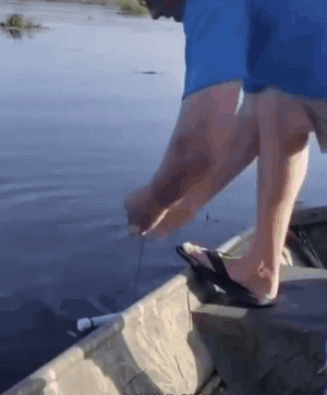 |搞笑笑话,动图:杆一沉,就知道是条大鱼!