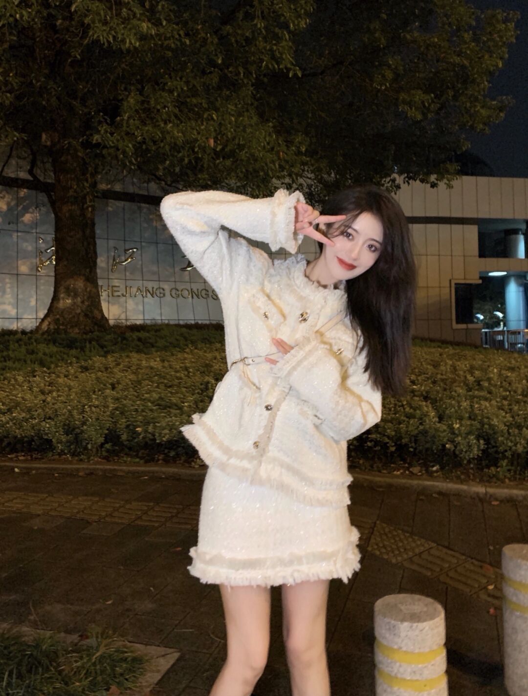 裙装|清纯校花来了, 纯白花边裙装, 演绎名媛风