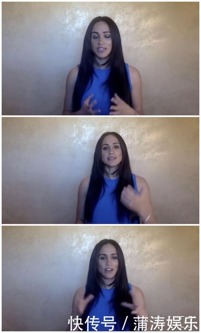 梅根烫头演讲气场全开,化浓妆戴金手镯金戒指,皇家仪态不见踪影