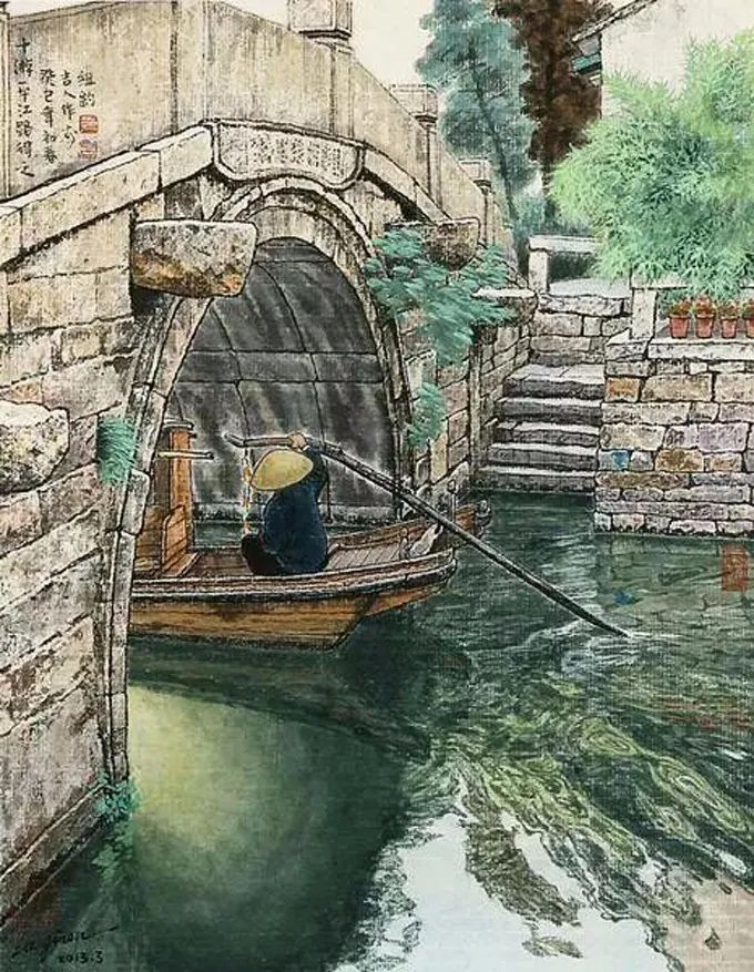 贺天健&吕吉人笔下的水韵江南,美在意境!