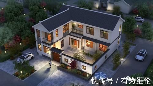 中式|农村自建二层中式小院,堂屋和客厅独立,4大卧室还有书房,真不错