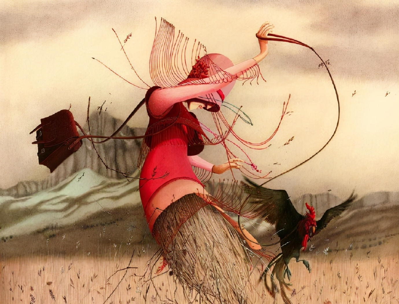 海贝卡·朵特梅-!插画师海贝卡·朵特梅-喜欢用不透明水彩作画,人物造型充满想象力并带有诡异气质