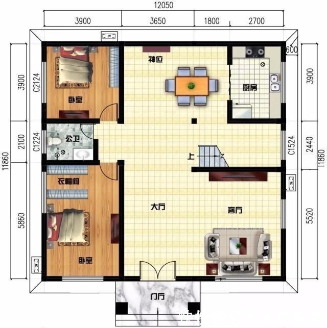 平面图|两栋进深尺寸相同的别墅,外观简约而大气,布局都不错!