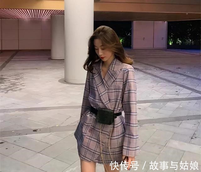 毛呢 最近流行一种风格叫“外套当短裙穿”,除了显高,还很有女人味!