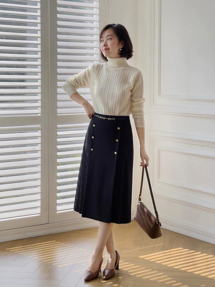 高领|博主示范告诉你,为什么你穿毛衣不好看,尝试这样穿,简约优雅