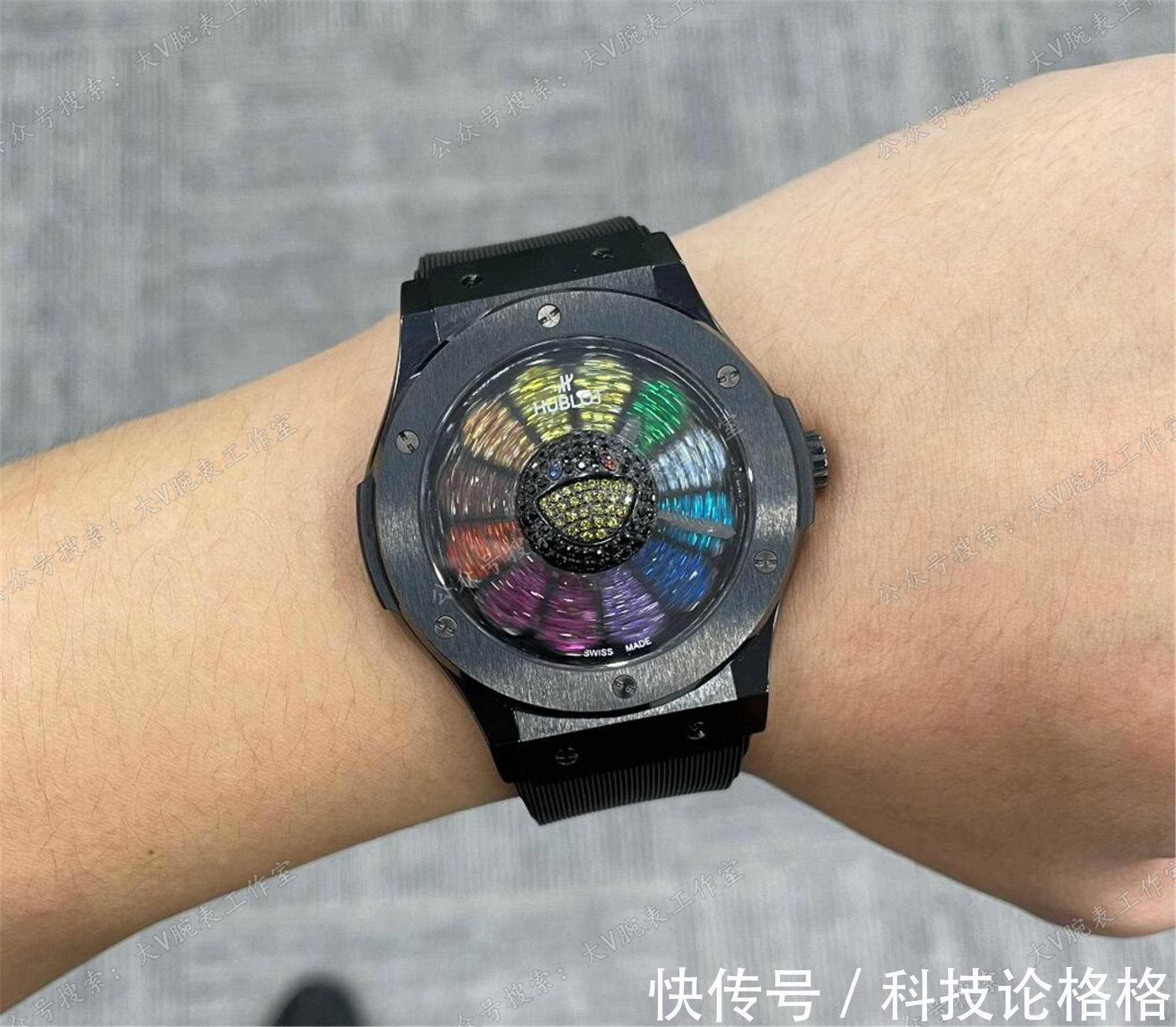 宇舶 村上隆宇舶太阳花后镶钻满钻可旋转太阳花腕表,后镶钻宇舶太阳花