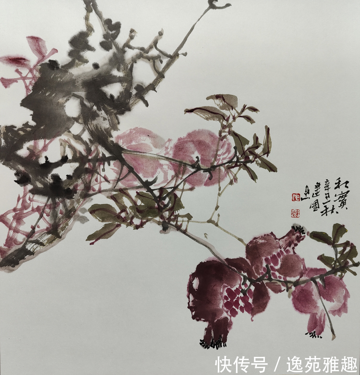 画家@【作品欣赏】春华秋实，心随花开，画家施建国作品欣赏