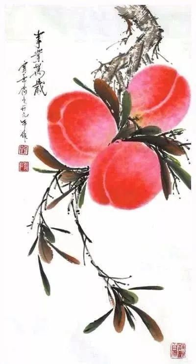 甜香|一起来欣赏国画里的蜜桃，娇艳溢甜香