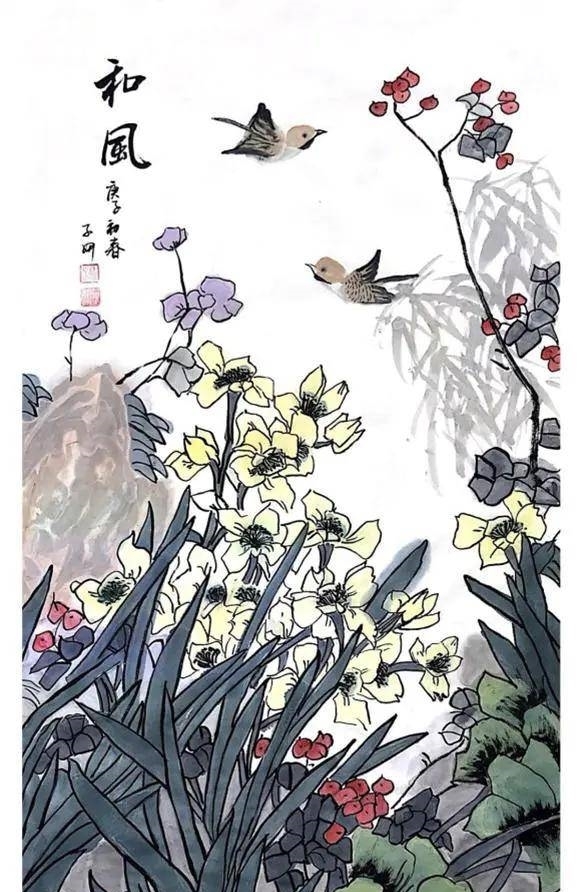 画家杨子妍窈窕花鸟形骨轻秀