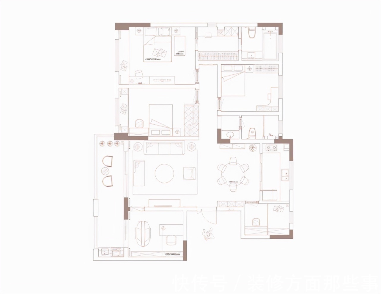 线条处|160平轻奢风四居室，细线条处突出细节，简单而有层次感