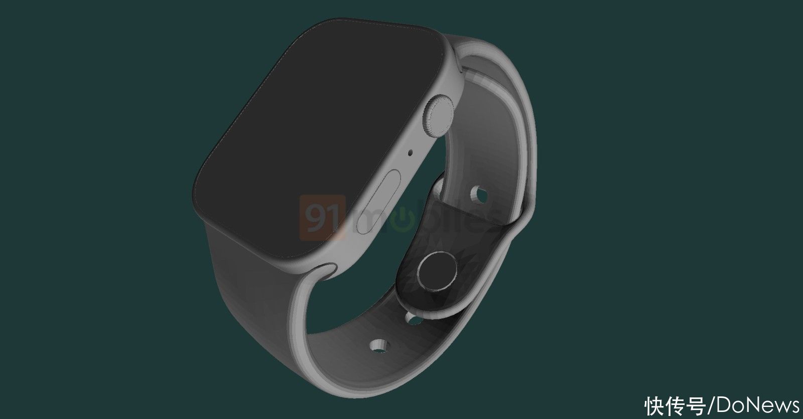 屏幕|更窄边框更大屏幕：Apple Watch Series 7 CAD渲染图曝光