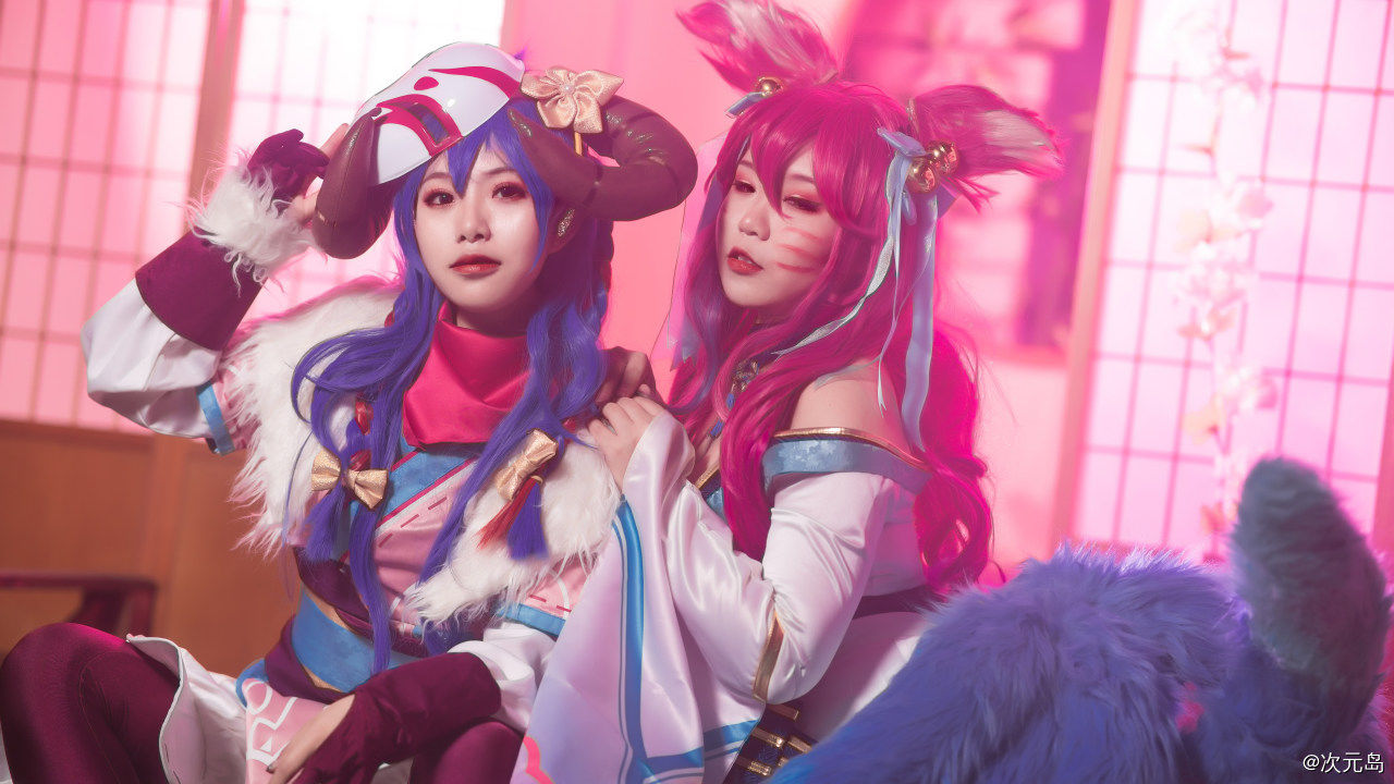 cospl英雄联盟LOL 灵魂莲华阿狸cosplay