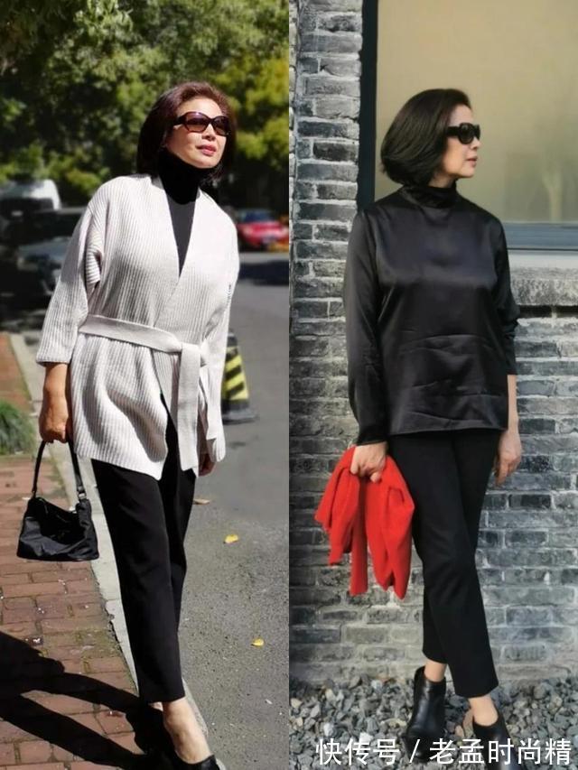 直筒|60岁女人要拒绝“大妈式”穿搭!学学“大龄姐姐”这样搭,更时髦