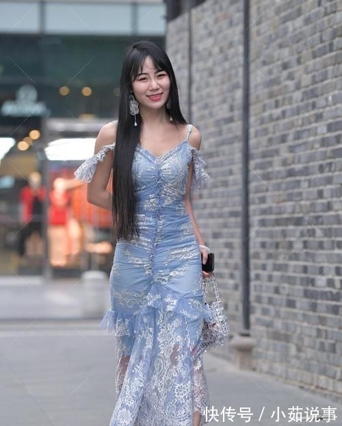 小姐姐 波浪连衣裙在夏季看这就清爽,加入旗袍元素,穿搭时尚并非空穴来风