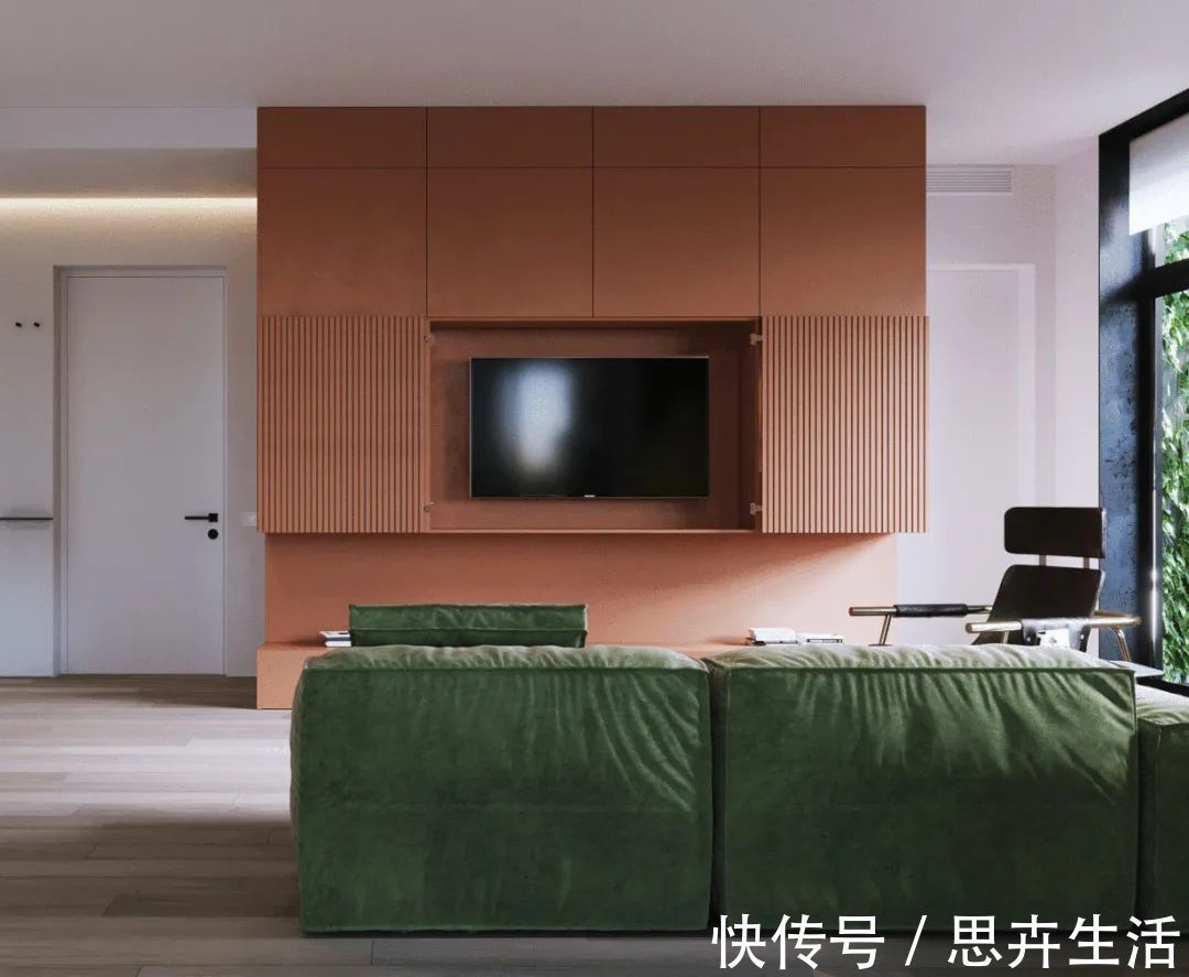 墙面|140㎡现代极简,大胆撞色设计,简约清新布置,年轻人的高级感