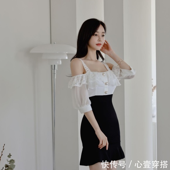 时尚搭配|女神孙允珠的时尚搭配:爱丽丝漫雪童话北欧叠花吊带裙