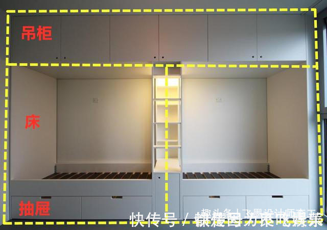 二胎|家有二胎别做上下铺，一个柜子分成2张床，上方打个吊柜完美收纳