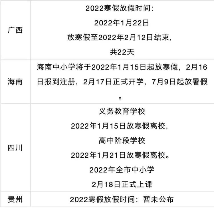 普通高中|山东多地中小学公布寒假时间，部分高校提前放假