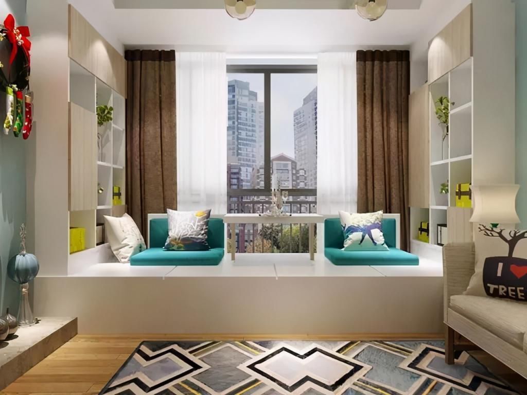 地柜|卧室飘窗空间别再浪费了,这样设计衣柜、书桌都有了,2平当4平用